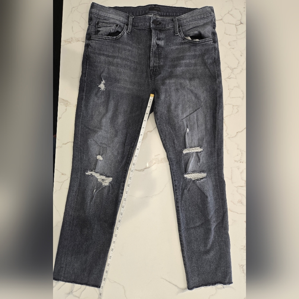 MOTHER Classic Distressed Straight Leg Jeans - SIZE 31